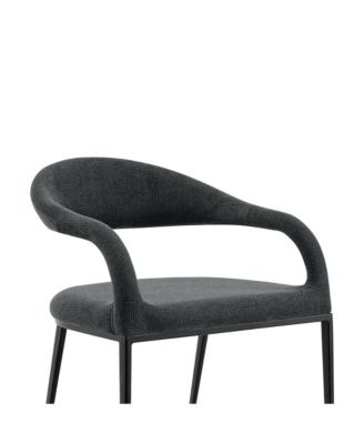 Set of 2 Upholstered Polyester Open Back Dining Arm Chairs