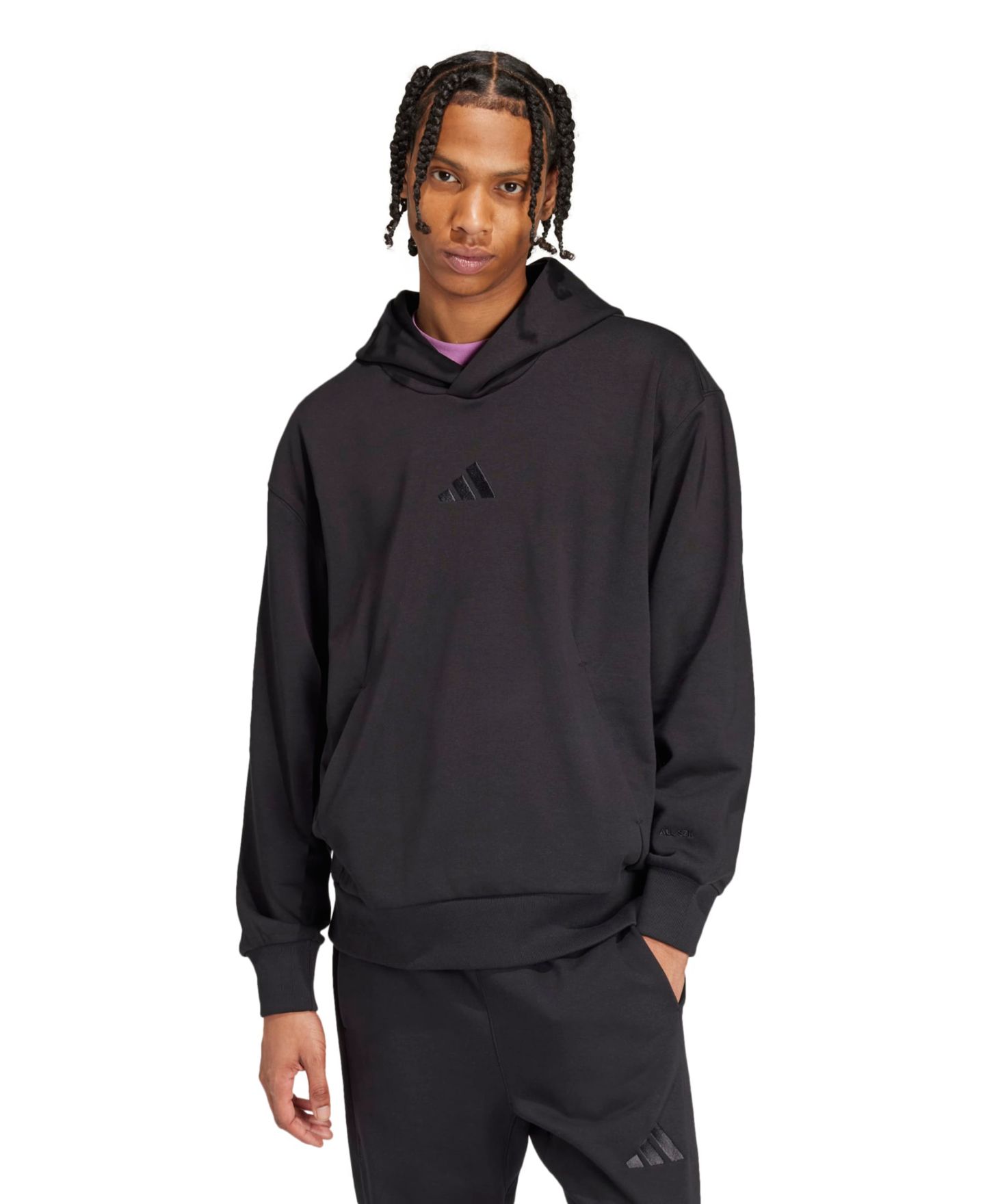 Мужское худи adidas Fleece Hooded, цвет: Чёрный — фото 1