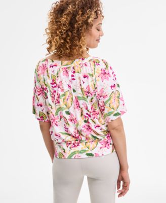 売れ筋商品|||ジェイエムコレクション カットソー トップス レディース Petite Floral-Print Blouson Top, Exclusively at Macy's Magnolia Blossom JM Collection Petite Floral-Print Blouson Top, Exclusively