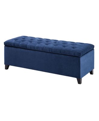 50.3" Tufted Storage Bench with Soft Close Lid and Wood Legs