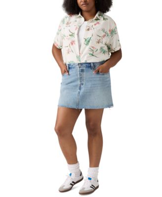 Plus Size Cotton Iconic 501&reg; Mid-Rise Denim Skirt