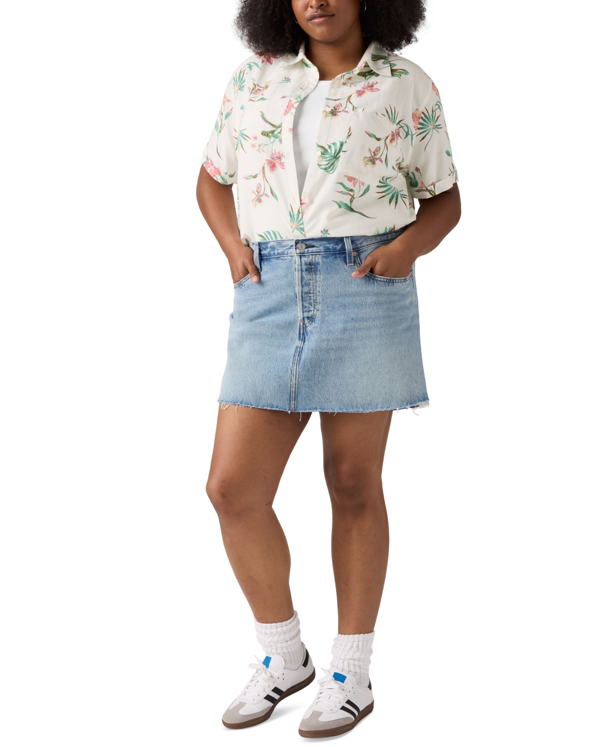 Levi's Plus Size Cotton Iconic 501 Mid-rise Denim Skirt