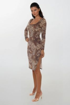 Women's Print DTY Long Sleeve Maxi Dress