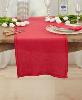 Stonewashed Overlock Edge Table Runner, 16" x 72"