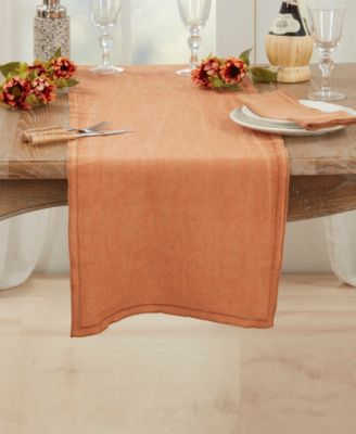 Stonewashed Overlock Edge Table Runner, 16" x 72"