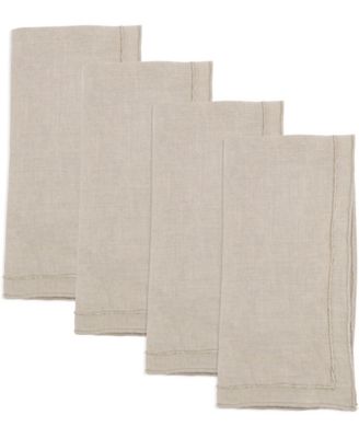 Stonewashed Overlock Linen Edge Napkins, 20" x 20"