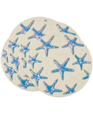 Ocean Glow Starfish Beaded Placemats, 15" Round