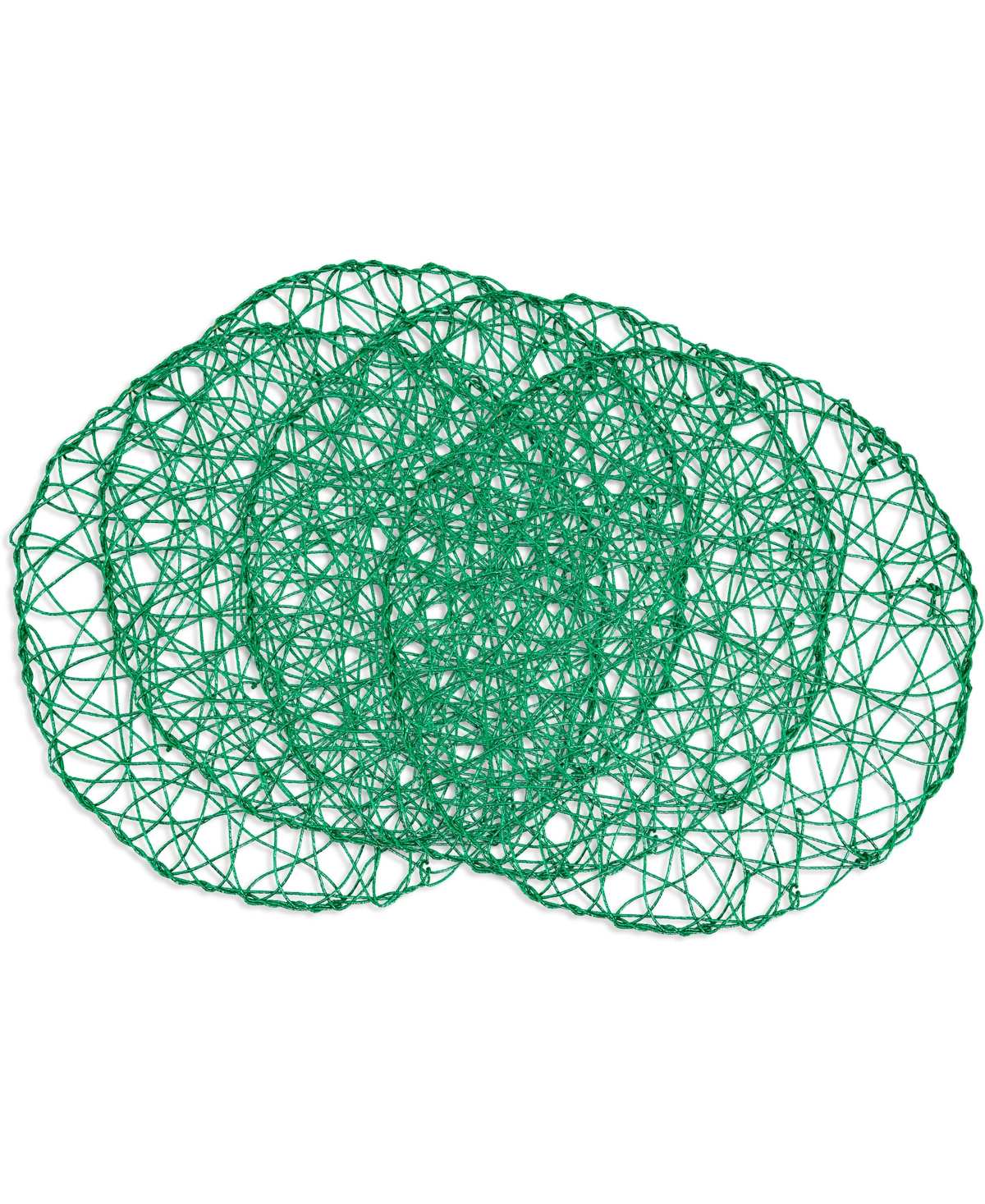 Saro Lifestyle Intricate Wire Placemats, 15" Round In Green