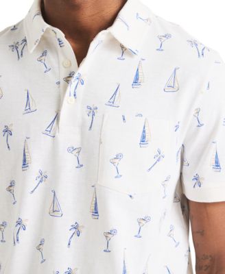 Men's Classic-Fit Sailboat Graphic Polo Shirt