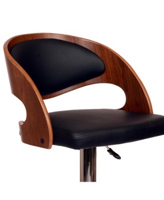 Low Back Adjustable Bar Stool – Faux Leather Seat with Chrome Finish