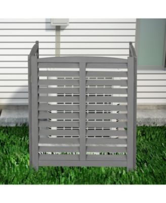 3-Panel Outdoor AC Fence, 32"W x 38"H Wooden Privacy Screen