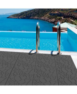 Streamdale 12" Patio Deck Tiles, DIY Interlocking, Easy Install, 44pcs, DARK GRAY