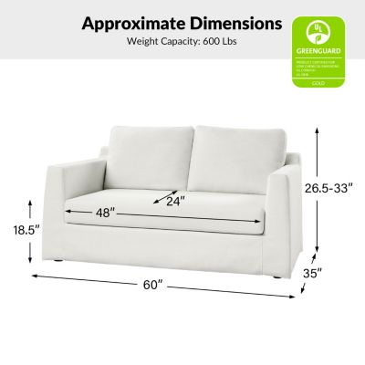 Xenobia 60" Slipcovered Sofa with Reversible Cushions