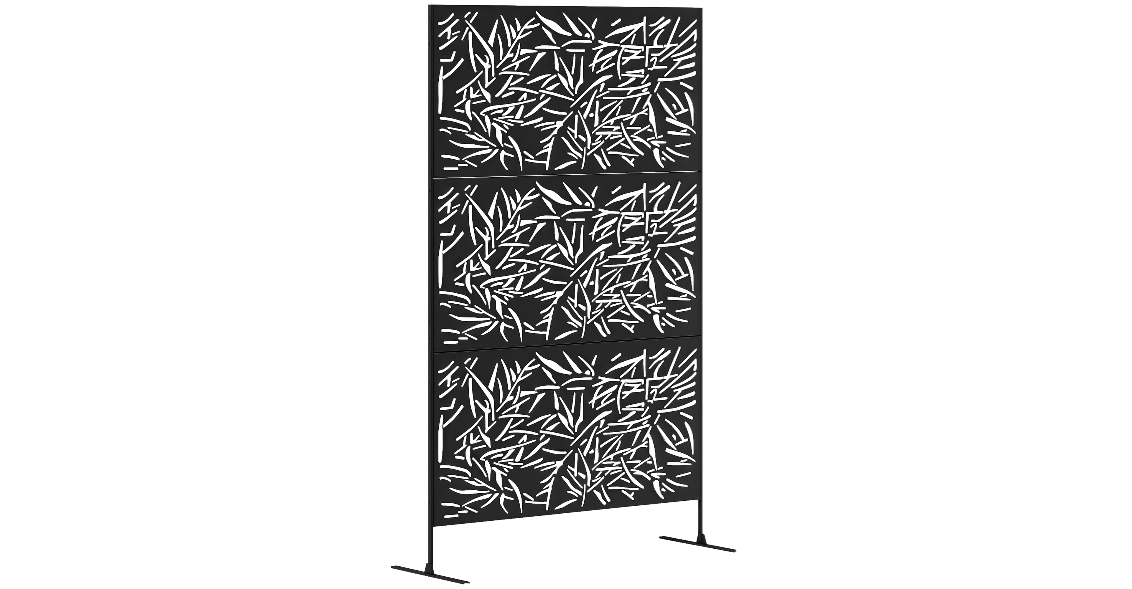 Outsunny Metal Outdoor Privacy Screen Outdoor Divider Trellis Bamboo