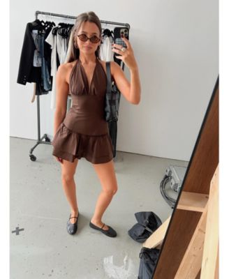 Women's Smocked Ruffle Mini Skirt