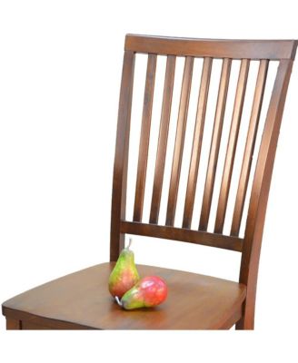 Chestnut Wood Slat Back Dining Chair for Kitchen or Dining Room