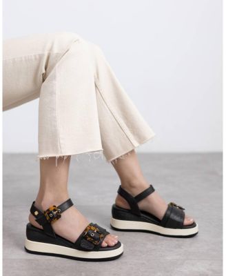 Carmela Leather Women's Wedge Sandals By XTI