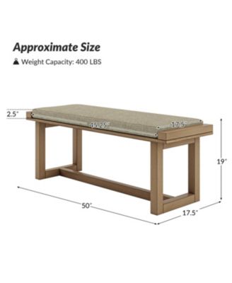 Irene Contemporary Solid Wood Dining Bench with Linen Upholstered