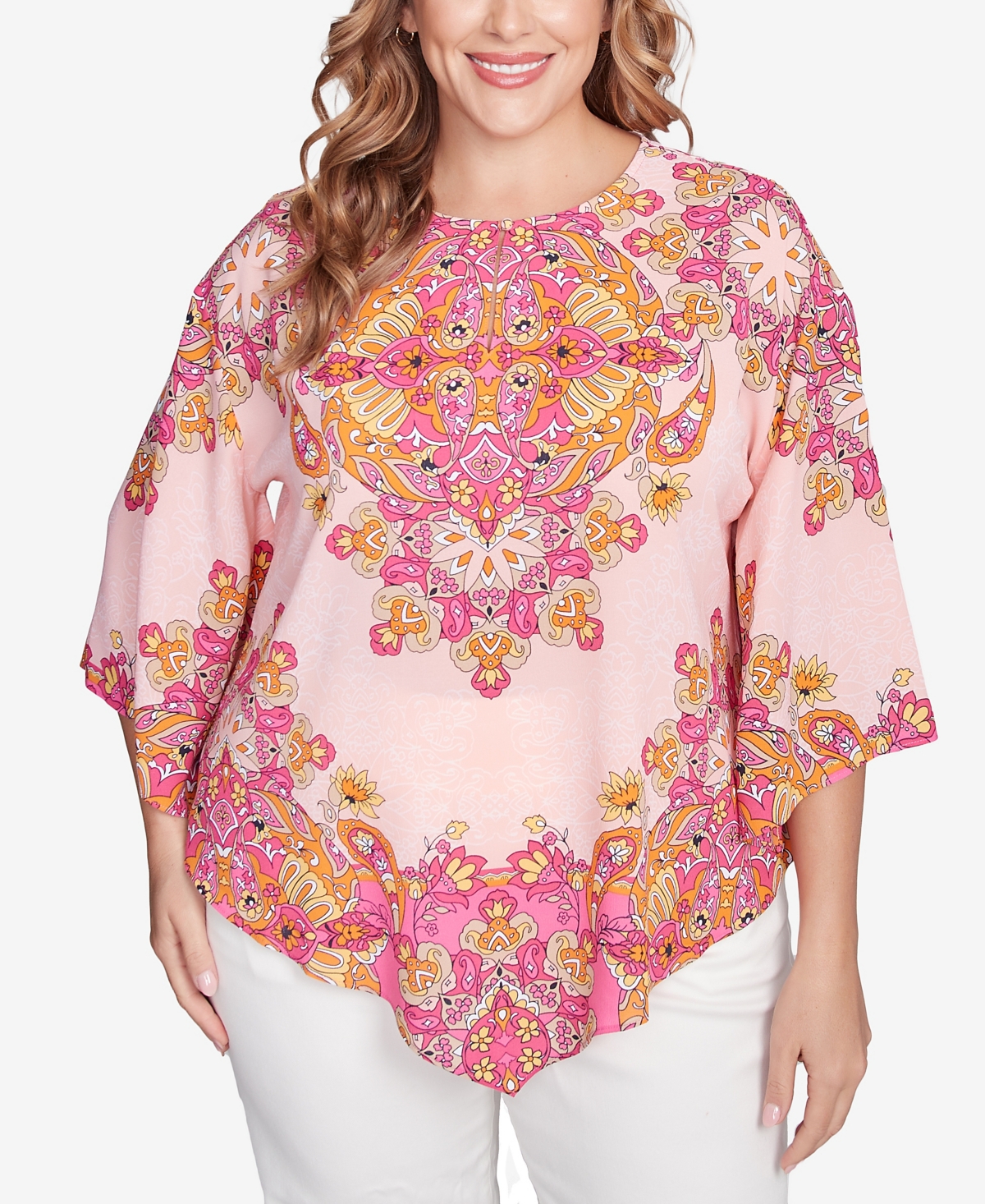 Ruby Rd. Plus Size Floral Medallion Tunic Top