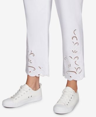 Plus Size Embroidered Ankle Pant