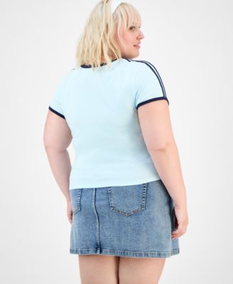 Trendy Plus Athletic Stitch Ringer Tee