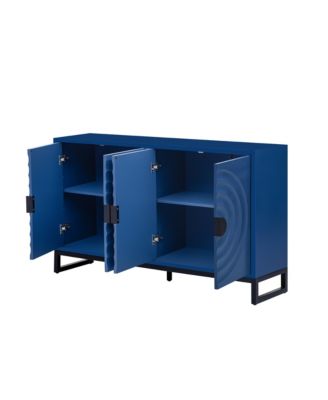 Streamdale Rubberwood Veneer Sideboard Cabinet with Adjustable Shelves