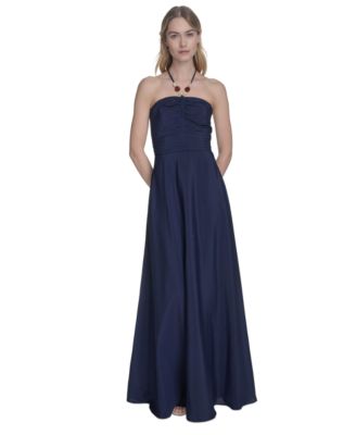 Eliza J - Women's Ruched-Front Halter Maxi Dress