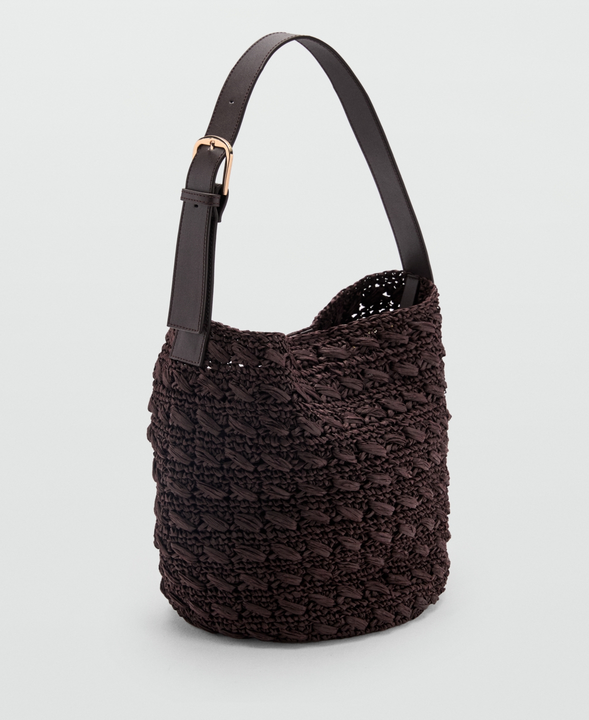 Women's Natural Fiber Shopper Bag - Chocolate