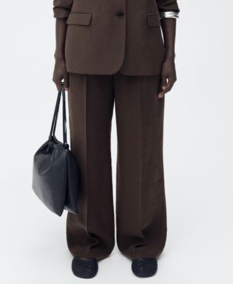 MANGO - Women's Lyocell Suit Straight Pants