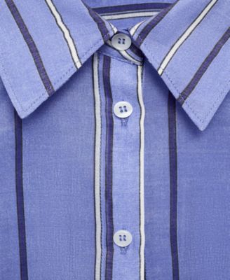 MANGO Women's Multi-Position Closure Striped Shirt
