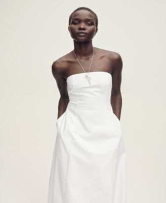 Women's Puffed Hem Strapless Dress