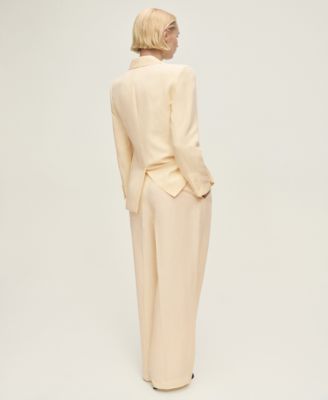 Women's Straight Linen Blend Suit Pants