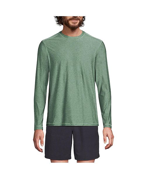 alfani Lands' End Men's SunShade UPF 50 Long Sleeve Swim Tee Cooling Rash Guard Men's Fashion & Accessories