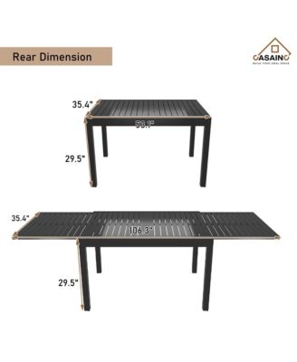 Aluminum Patio Outdoor Extendable Dining Table