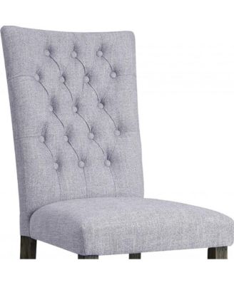 Set of Two Tufted Upholstered Side Chairs for Dining Room or Breakfast Table