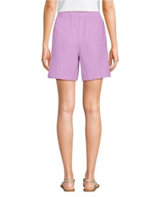 Women's Linen High Rise Pull On 7" Shorts