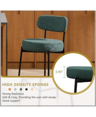 Set of 2,Metal/Fabric, 24 Inches Modern Counter Height Bar Stools with Curved Back, Upholstered Boucle Barstools for Kitchen Island, Cafe