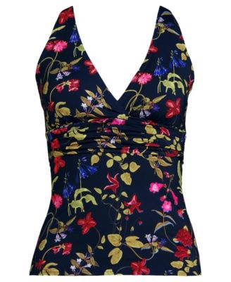 Women's V-Neck Plunge X Back Tankini Top
