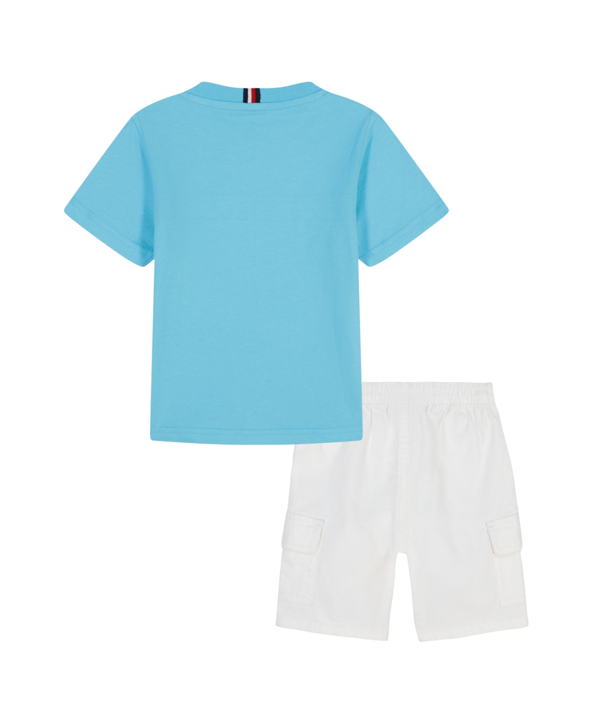 Tommy Hilfiger Toddler Boys 2-piece Global Stripe Crewneck T-shirt And Twill Shorts Set In Blue
