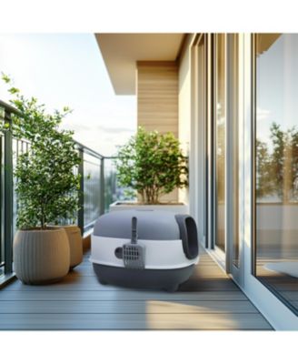 Hooded Front-Entry Cat Litter Box With Scoop for Cats