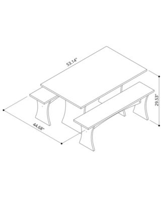 Coney 3-Pc. Mid-Century Modern Dining Set