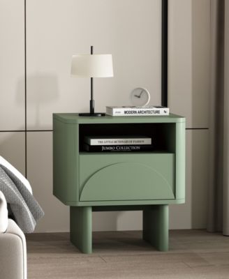 Ella 19.7" Modern 2-Full Extension Drawer Nightstand