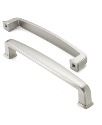 5 Pack Solid Kitchen Cabinet Handles (5" Hole Centers) - Drawer/Door Hardware - Style T765 - Satin Nickel