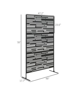 78" H x 48" W Metal Outdoor Privacy Screen,