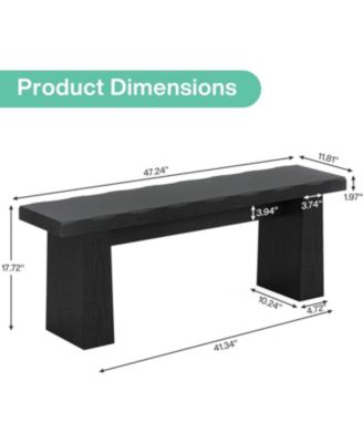 47" Wooden Entryway Bench, Long Dining Table Bench with Sturdy Frame, Easy Assembly for Bedroom, Living Room, Hallway