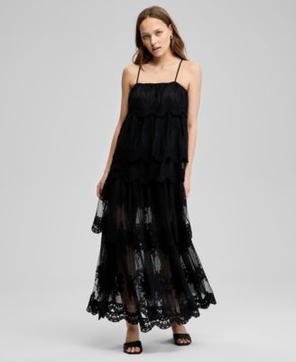 And Now This - Women's Tiered Lace Maxi Dress
