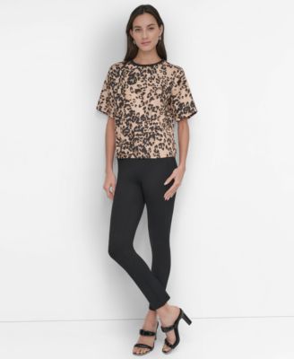 売れ筋商品|||ダナ キャラン ニューヨーク カットソー トップス レディース Women's Brushstroke-Print Short-Sleeve Top May Watercolor DKNY Women's Brushstroke-Print Short-Sleeve Top - Macy's