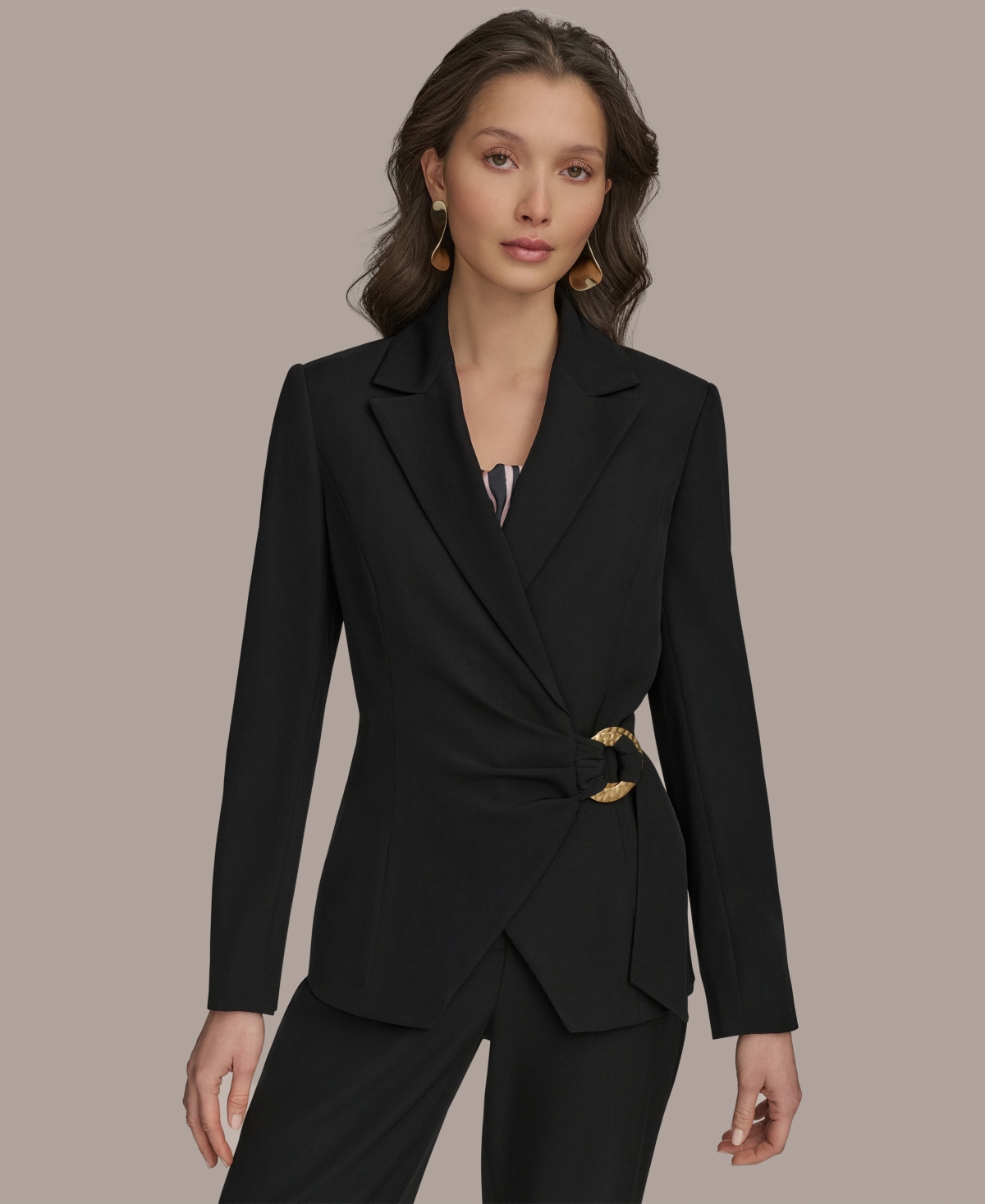 Women's Side-Tie Blazer - Black
