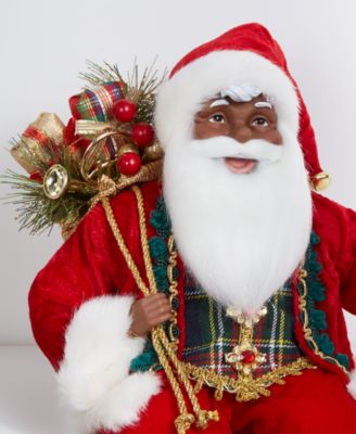 Heritage African American Sitting Santa Decor, Macy's Exclusive