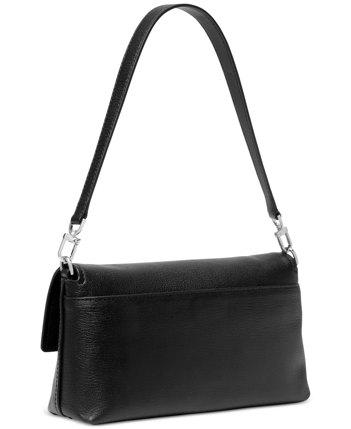 Michael Kors Michael  Small Leather Convertible Pouchette Crossbody In Black